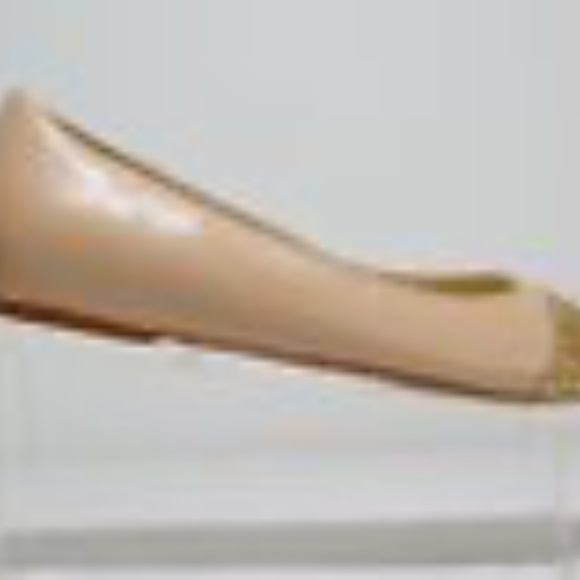 🏷️ NWT  Nude New Gold Glitter Cap Toe Ballet Flats - Picture 4 of 8